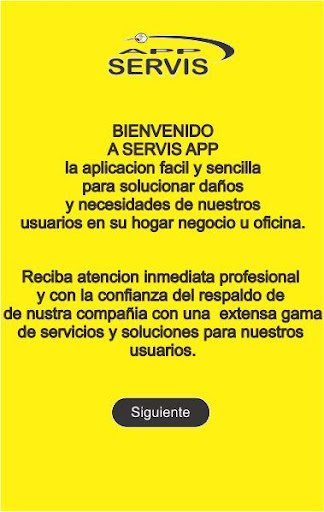Android application Servisapp Usuario screenshort