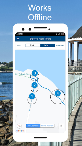 Screenshot of Newport Cliff Walk Audio Tour