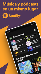 Spotify: schermata di musica e podcast