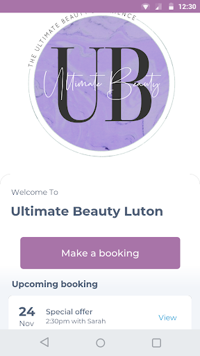 Android application Ultimate Beauty Luton screenshort