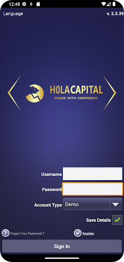 Android application HolaCapital screenshort