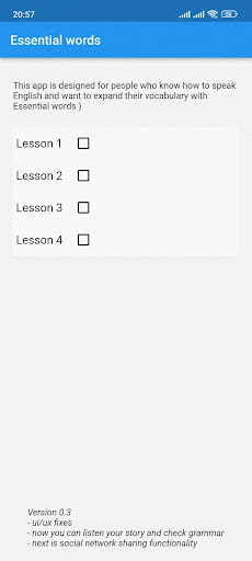 Android application Essentials screenshort
