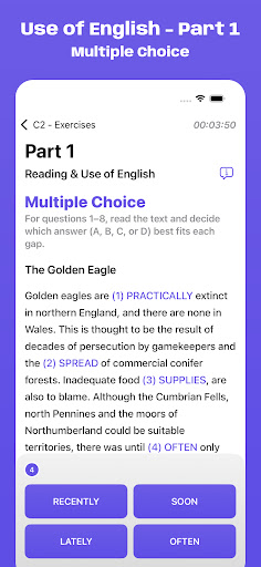 Cambridge C2 Exam Simulator ekran görüntüsü