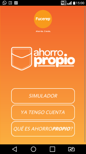 Android application AhorroPropio screenshort