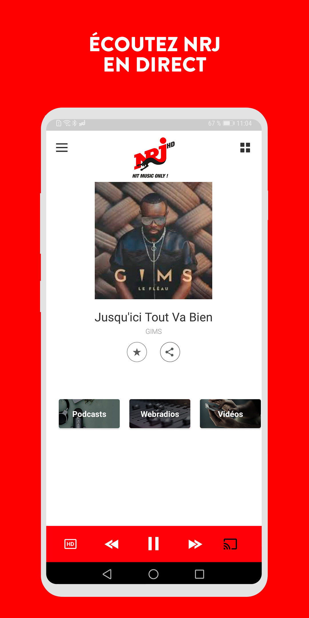 Android application NRJ : Radio, Podcasts, Musique screenshort