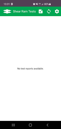 Android application BOP Shear Ram Performance Test screenshort