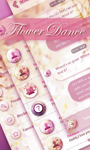 Android application GO SMS FLOWER DANCE THEME screenshort