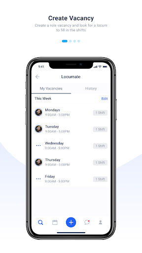 Android application Locumate screenshort