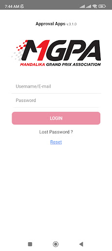 Android application MGPA Approval screenshort