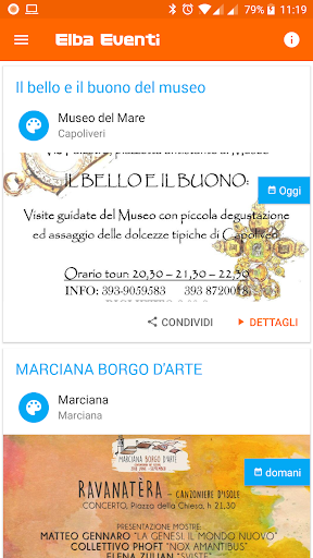 Android application Elba Eventi screenshort