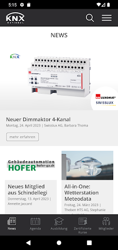 Android application KNX Swiss screenshort