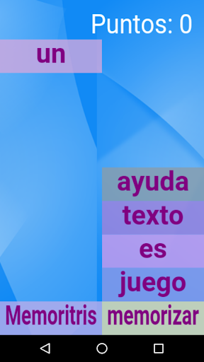 Memoritris. Memorización. Screen 3