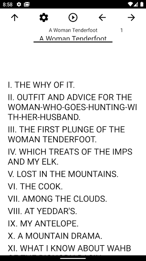 Android application Book, A Woman Tenderfoot screenshort