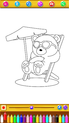 Android application Coloring book bear cartoon screenshort