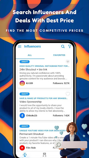 Kebido, Influencer Marketplace Screen 3
