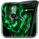 Green Fire Skull Theme icon
