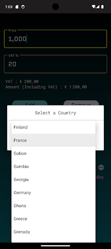 VAT: Add or Remove for France Screen 2