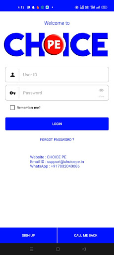 Android application Choice pe screenshort