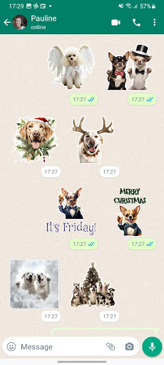 Christmas Dogs WASticker Screen 2