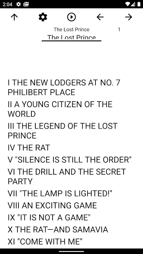 Android application Book, The Lost Prince screenshort