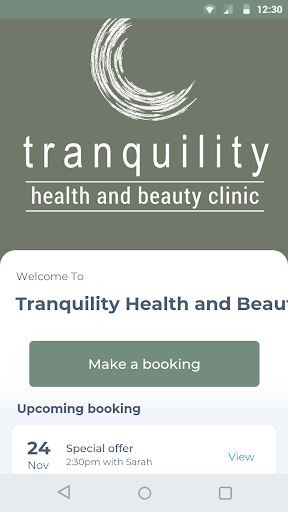 Android application Tranquility Health and Beauty screenshort