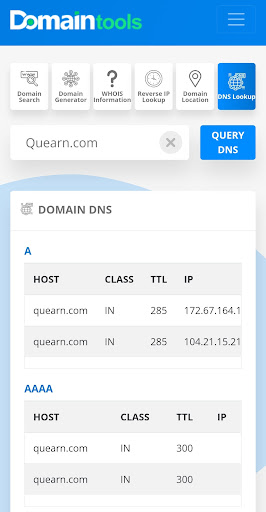 DomainPedia - DNS, IP & WHOIS Screen 2