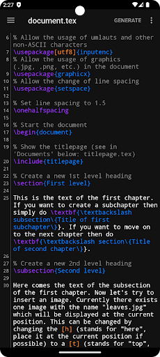 Screenshot of VerbTeX LaTeX Editor