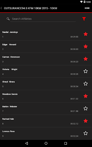 Mobii Race Results Screen 2