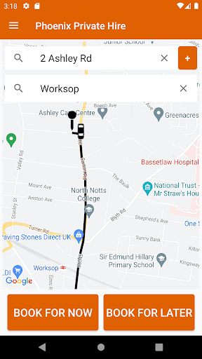 Phoenix Private Hire Screen 2