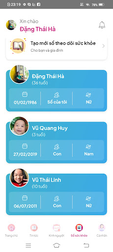 Sổ Mẹ và Bé Screen 3