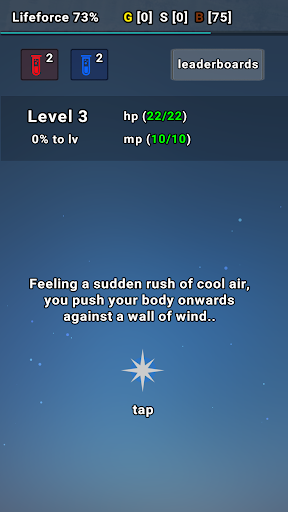Android application Exp Minima: Relaxing Text RPG screenshort