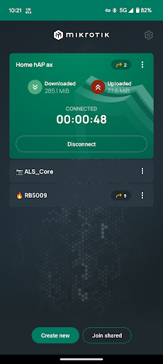 Android application MikroTik VPN - Back To Home screenshort