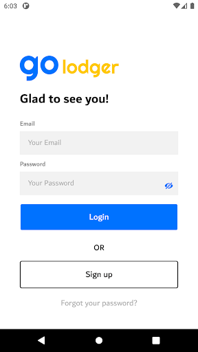 Android application GoLodger screenshort