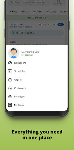 Android application upmylab screenshort