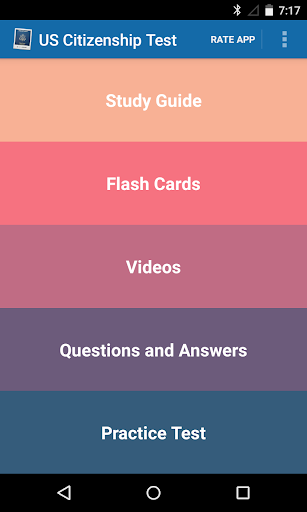Android application US Citizenship Test Reviewer screenshort