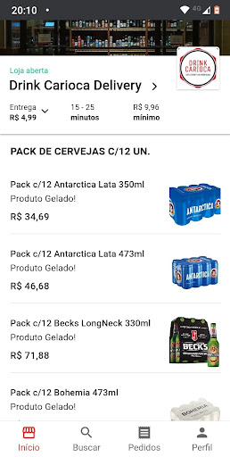 Android application Drink Carioca Delivery screenshort