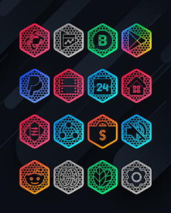 Hexanet - Captura de pantalla del paquet d'icones de neó