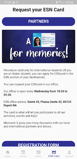 Android application ESN Napoli screenshort
