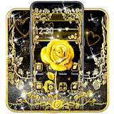 Luxury Black Gold Roses Theme icon