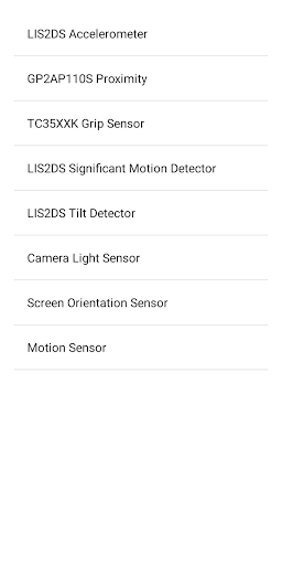 Android application Sensors Data screenshort