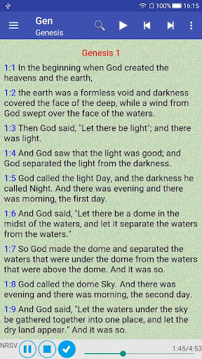 Android application NRSV Audio Bible Pro screenshort
