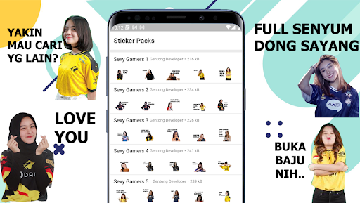 Android application Sticker Cewe Gamers screenshort