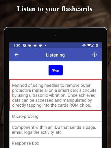 Screenshot of NCE Flashcards