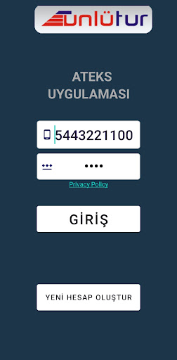 Android application ÜnlüTur Mobil screenshort