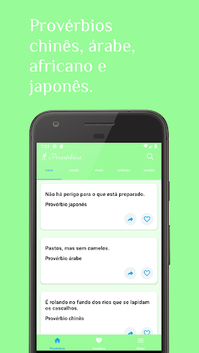 Android application Provérbios screenshort