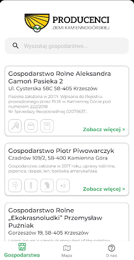 Android application Producenci Ziemi Kam-Górskiej screenshort