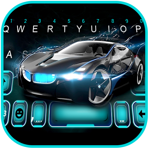 Black Sports Car Keyboard Back logo