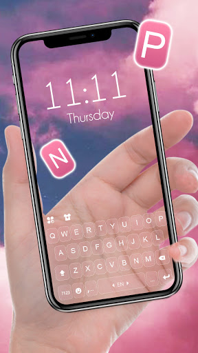 Transparent Sky Keyboard Backg Screen 2