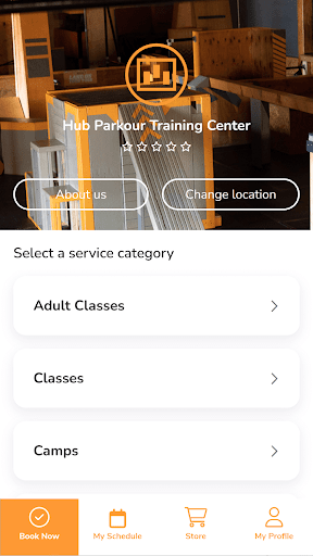 Android application HUB Parkour Training Center screenshort