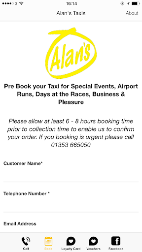 Alans Taxis Screen 2